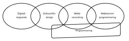 Kursstruktur fr Gy -11 (verlappande ellipser frklaras i texten nedan)